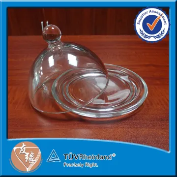 Small round clear glass unique butter dishes with cover