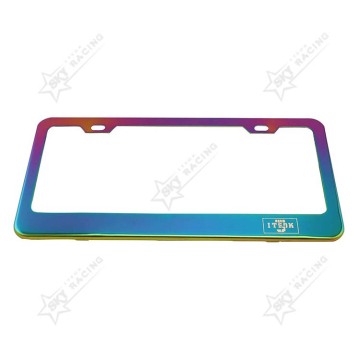 Neo Chrome Stainless Steel Custom Racing Car License Plate Frame - USA Size