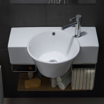 Hotel porcelanowy luksusowe zamontowane na ścianie ceramiczne umywalka łazienkowa z ręcznikiem