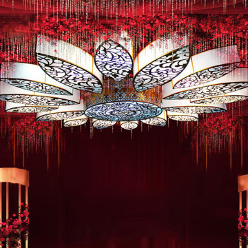 Iron Petal Ceiling Lights for Wedding Hall Decorations