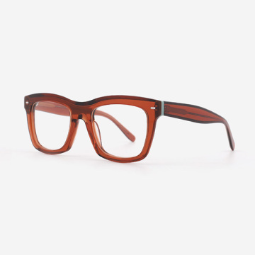 Bevelling Square Acetate Men's Optical Frames