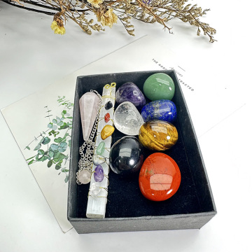 Hot Selling Energy Crystal Spiritual Products: Selenite Wand, Chakra Tumbled Stones & Crystal Box Set