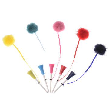 Korea Trending Golf Tees with Mink Fur Pendant and Anti-Loss Rope: Unique and Handcrafted Practice Tees for Enhanced Experience