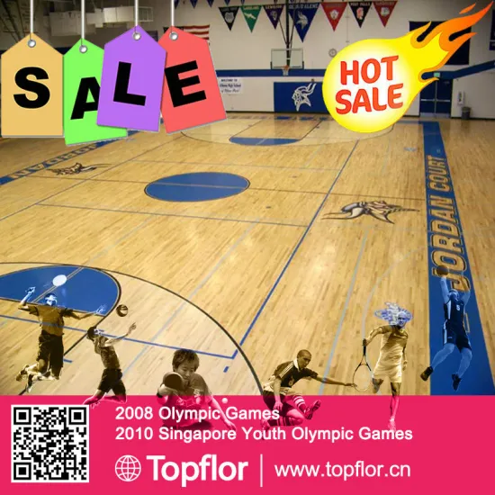 PVC pvc Indoor Basketball Flooring Maple Color