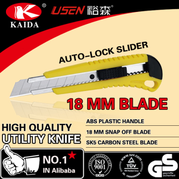 Plastic handle 18mm blade paper cutter knife art knife
