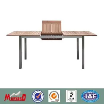 Stainless steel frame teak wood tables