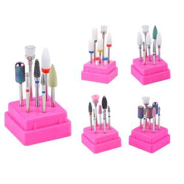 XUNDA Professional Carbide Nail Drill Polishing Bit & Diamond Bits Cleaner Set