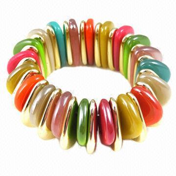 Indah dan cukup Bright berwarna poliester gelang Veneers, permintaan khusus yang diterima