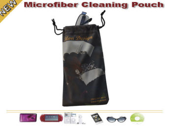Promotional Double Drawstring Microfiber Pouch For Mobile Phone , Customized