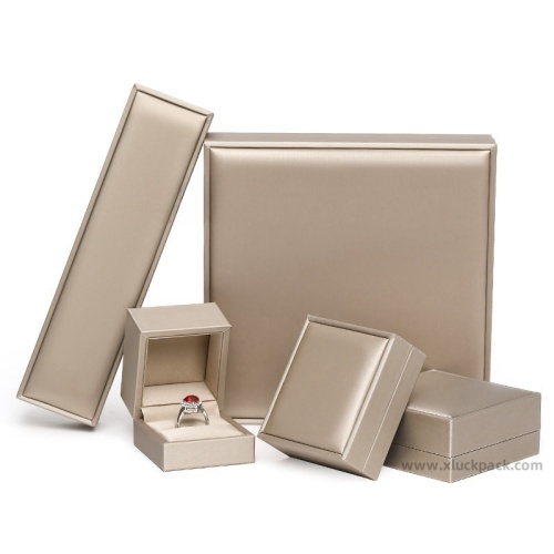 High-end brushed PU leather jewelry gift box