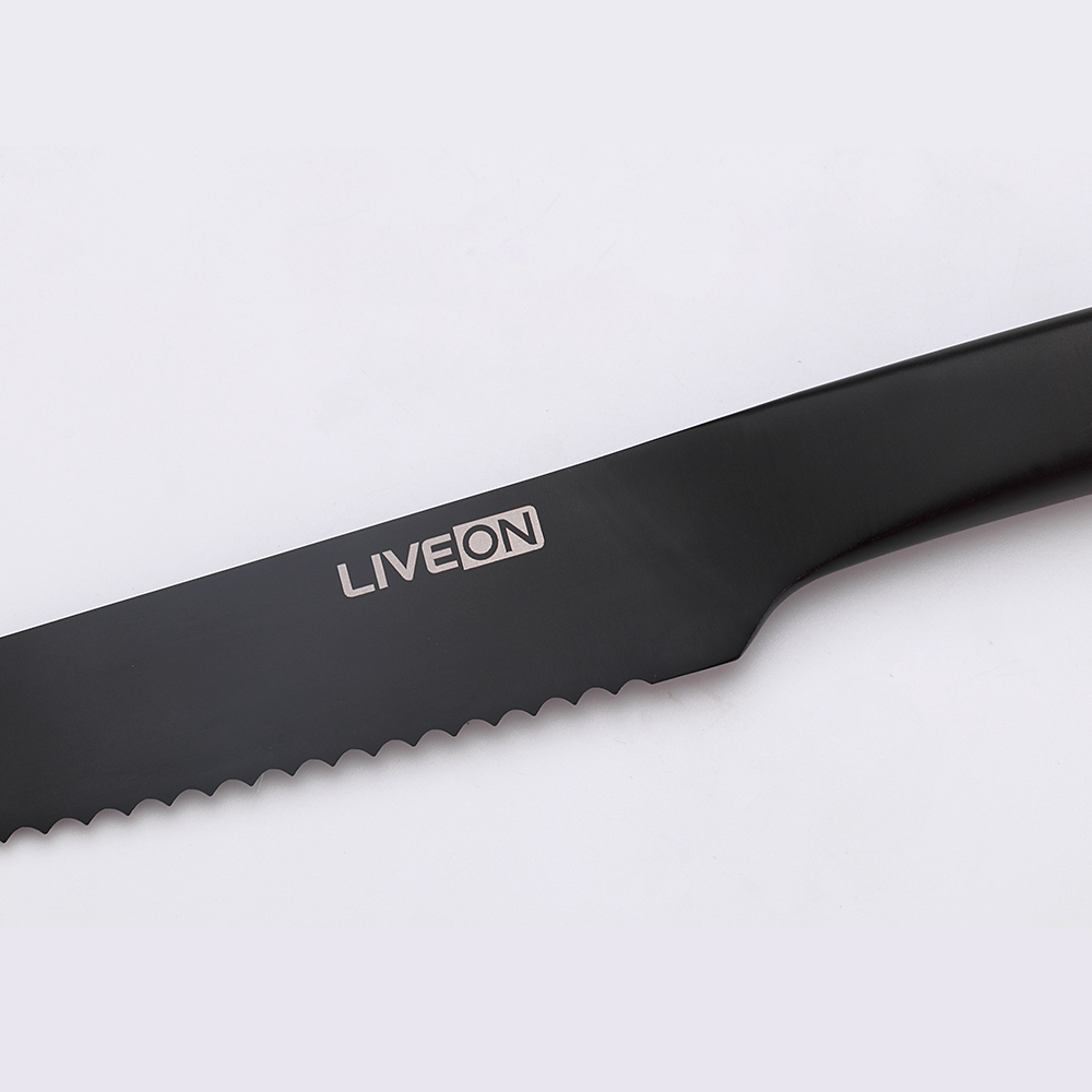 Cuchillo para pan de línea de óxido negro de 8 &#39;&#39;