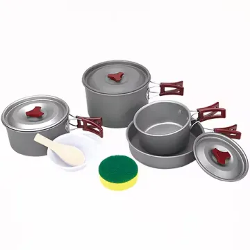 Portable Aluminum Oxide Outdoor Cooking Pot Set for Picnic and Camp
