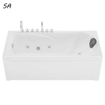 Luxury Independent Acrylic Multi-Faucet Rectangular Bathtub