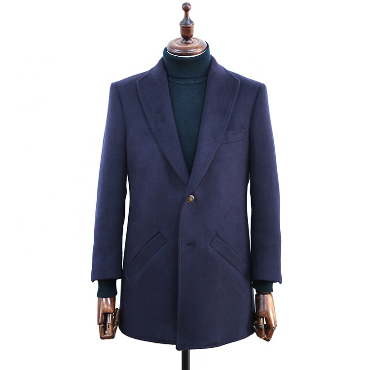 מעיל קשמיר חדש לגברים עם דש צעיף