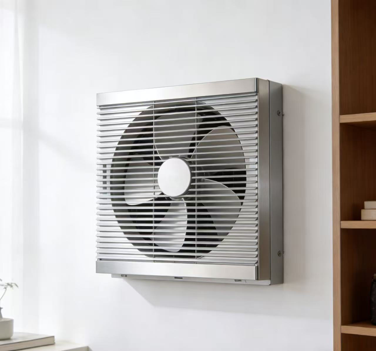 Wall-Mounted Aluminum Alloy Louver Fan