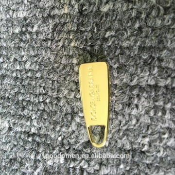 gold color custom metal luggage zipper puller for handbags