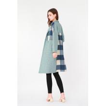 Cappotto di lana plaid irregolare