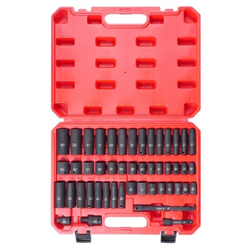 VIKTEC 48 Pcs 38 Drive Impact 6 Point CRV Socket Set VT19108