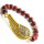 Red Jasper 8MM Round Beads Stretch Gemstone Bracelet with Diamante Wing Piece