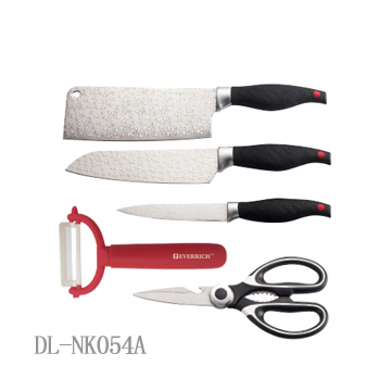 5 PCS embossment pattern chinese kitchen knife