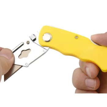 Plastic Auto Retractable Folding Knife with Logo