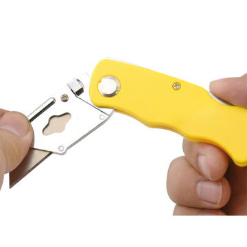 Plastic Auto Retractable Folding Knife with Logo