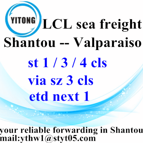 Frete marítimo internacional de Shantou para Valparaiso