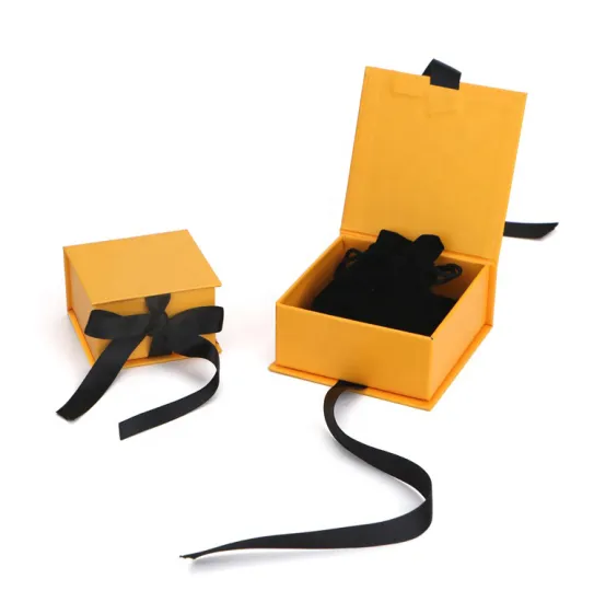 Magnetic Lid Ribbon Custom Jewelry Box