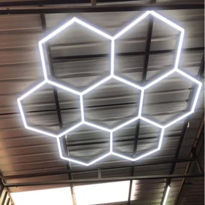 Hexagonal LED Garage Ceiling Lights - Honeycomb LED Detailing Workshop Lights