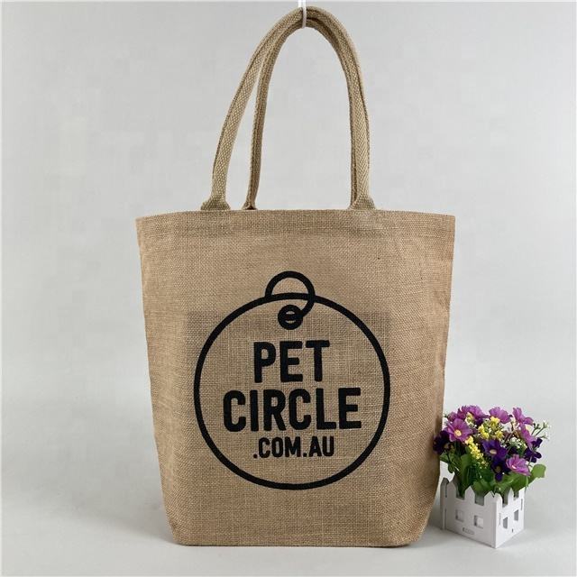 Customized Logo Printed Cheap Jute Shopping Bag