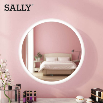 Светодиодные круглые круглые зеркала для макияжа SALLY с регулируемой яркостью и светодиодной подсветкой для ванной комнаты