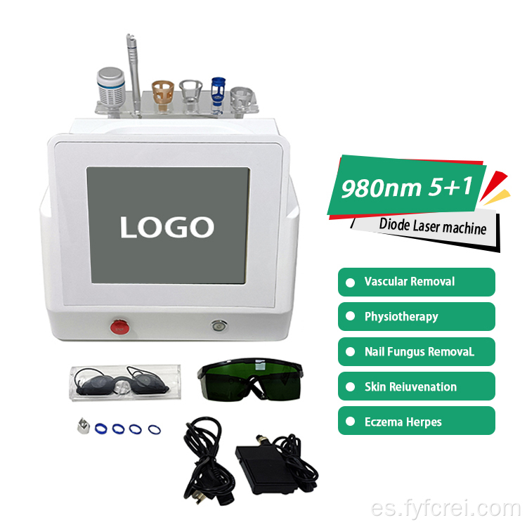 Láser de fibra para rostro y cuerpo de 980 nm: máquina para eliminar hongos, vasos y aliviar el dolor