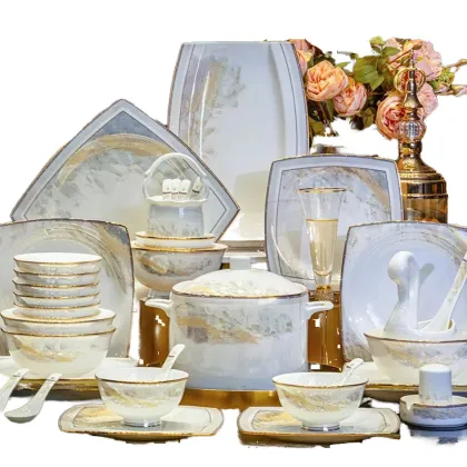 Elegant 72pc Premium Bone China Tableware Set for Restaurants & Weddings