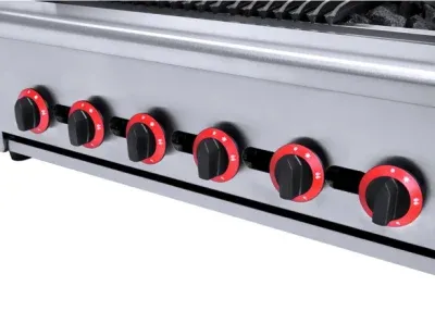 Professional Commercial Kitchen Equipment Counter Top Gas Lava Rock Grill