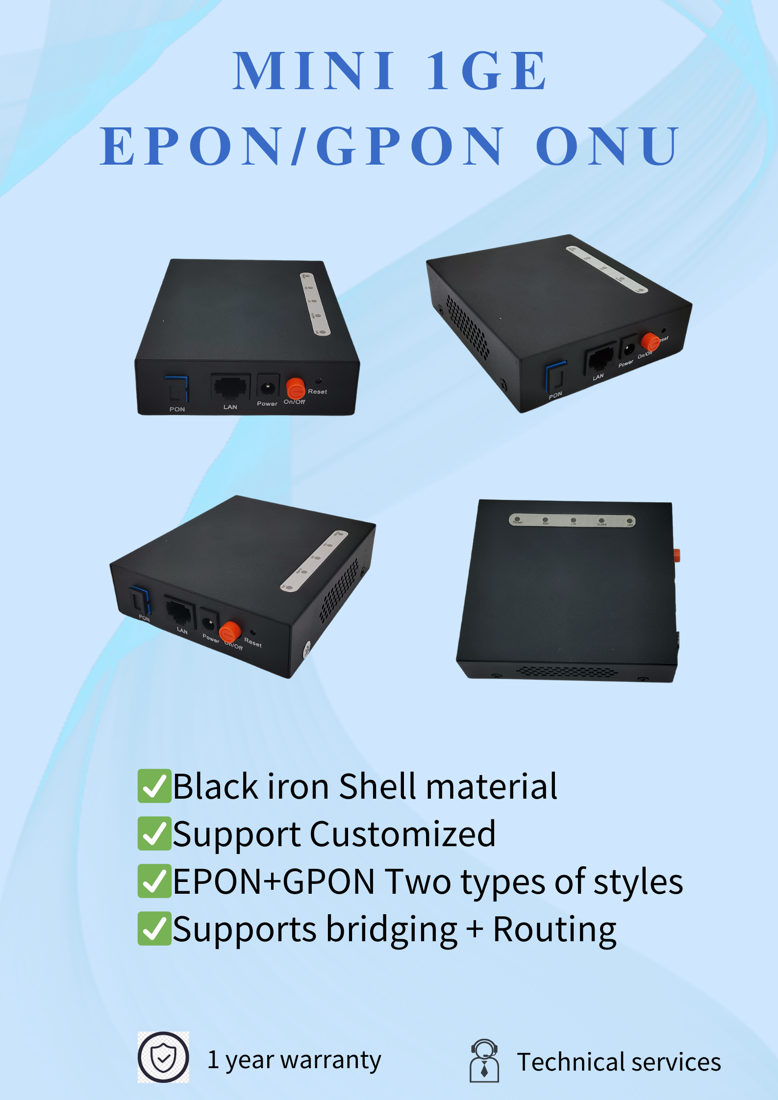 Iron shell single port ONU