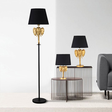 Golden Elephant Resin Floor Lamp: An Original Design for Hotel Standard and House Decoration