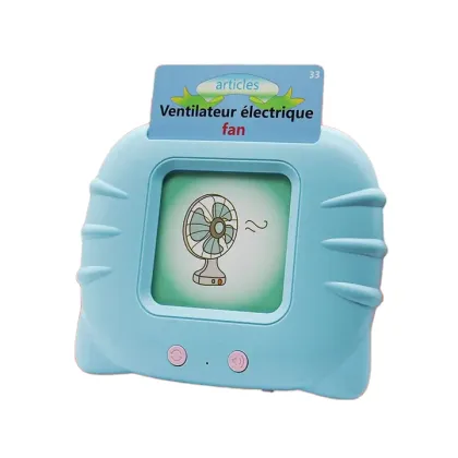Portable French English dual language kids flash card reader machine educational toys for kids learning