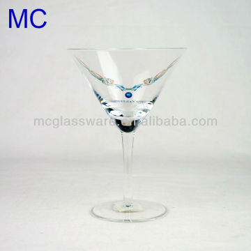 Handmade Clear Martini With Beautiful Decal