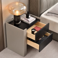 Penyimpanan Pepejal Kayu Kayu Saddle Bedside Table