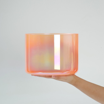 Q're Light Transparent Orange Crystal Singing Bowl