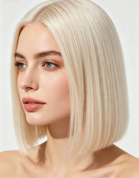 Straight Bob 4x4 Lace Closure 613 Blonde Human Hair Wig,12‑32 Inch
