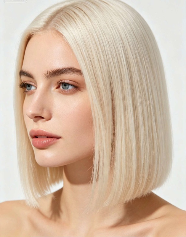 Straight Bob 4x4 Lace Closure 613 Blonde Human Hair Wig,12‑32 Inch