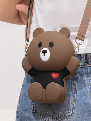 Cute Korean Cartoon Silicone Bear Shoulder Bag