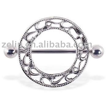 fancy shield nipple jewelry,nipple ring,316L jewelry