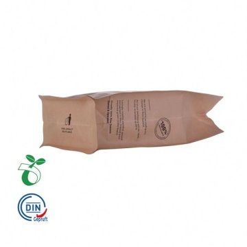 Recycable Flat Bottom Pouch Biodegradable Kraft Paper Bag