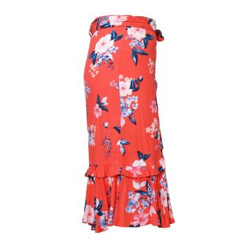 Sexy Blumenrock mit hoher Taille und gekräuseltem Rock für Frauen