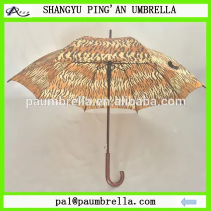 Leopard print wooden umbrella sports umbrella picnic umbrella