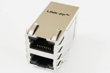 Double Port Rj45 Modular Jack , 2x4 Tab-up Metal Modular Plug Xrjd-s-21-8-8-x(s01)