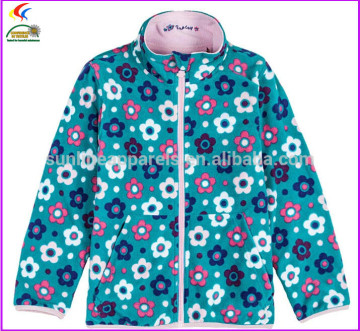 2015 printing soft fleece jacket for kids