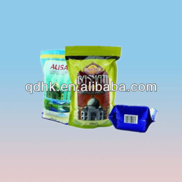 High quality plastic stand up rice packaging bag with top zipper